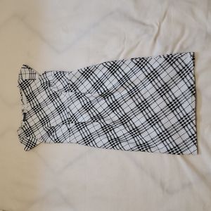 Carry Maternity Black & White Plaid Dress, Size Small